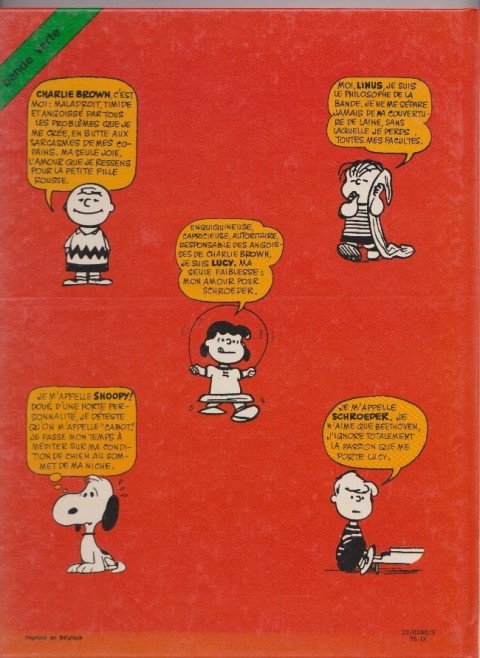 Verso de l'album Peanuts Tome 2 Les chipies