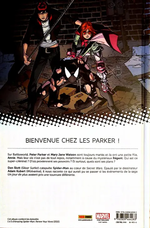 Verso de l'album Secret Wars : Spider-Man Renouveler ses vœux