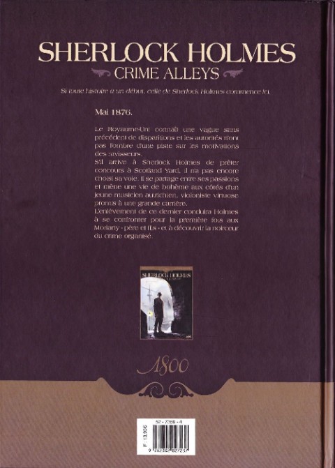 Verso de l'album Sherlock Holmes: Crime Alleys Tome 1 Le premier problème
