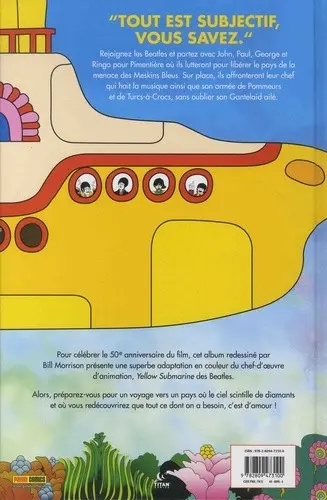 Verso de l'album The Beatles: Yellow Submarine