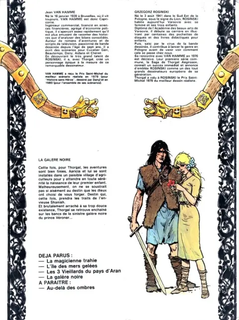Verso de l'album Thorgal Tome 4 La galère noire