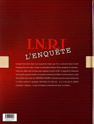 Verso de l'album Le Triangle Secret - I.N.R.I L'Enquête