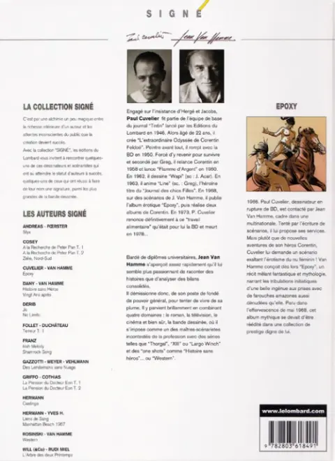 Verso de l'album Epoxy