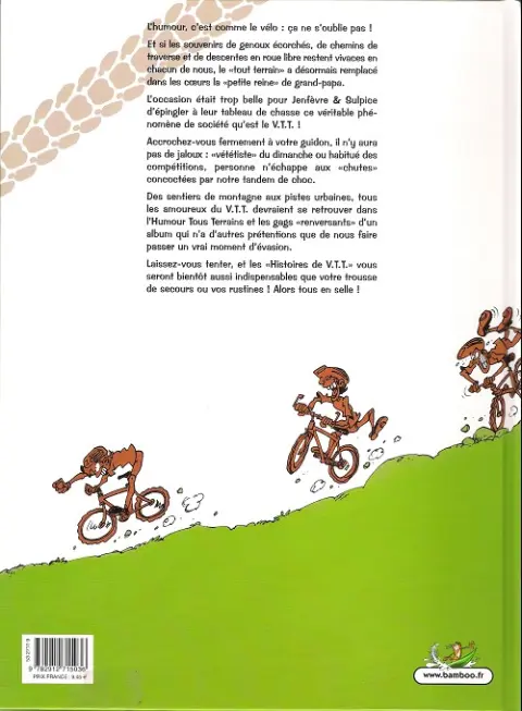 Verso de l'album Histoires de VTT On the rock