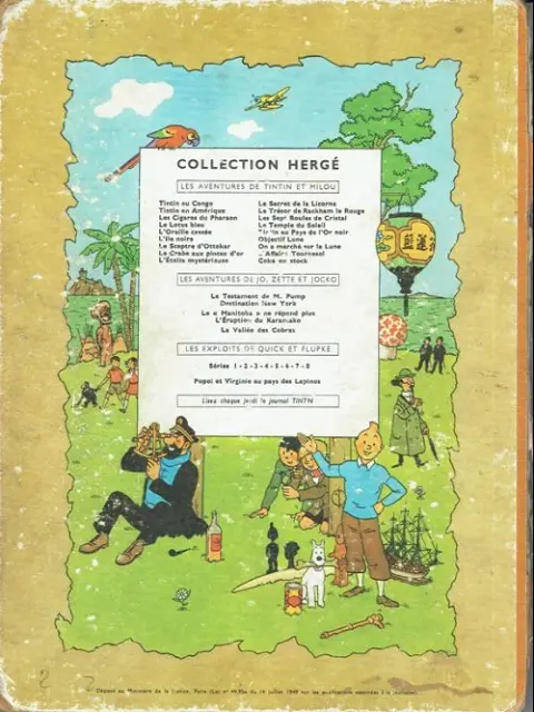 Verso de l'album Les Aventures de Jo, Zette et Jocko Tome 5 La vallée des cobras