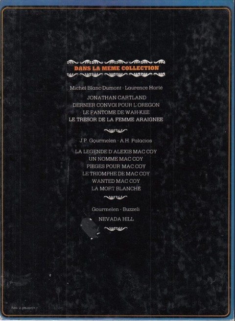 Verso de l'album Mac Coy Tome 1 La légende d'Alexis Mac Coy