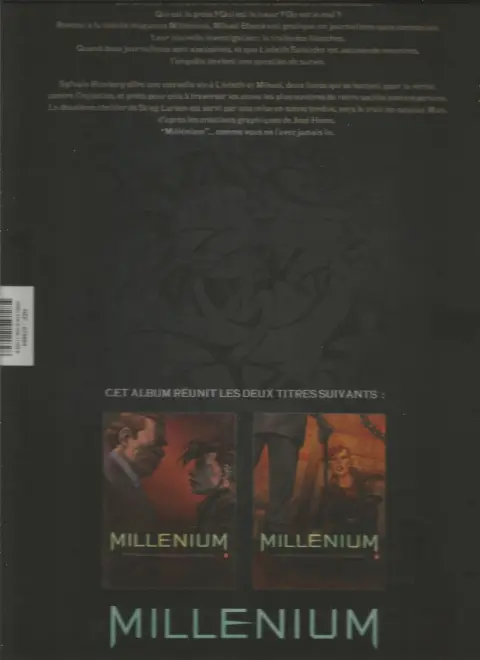Verso de l'album Millénium La fille qui rêvait d'un bidon d'essence et d'une allumette