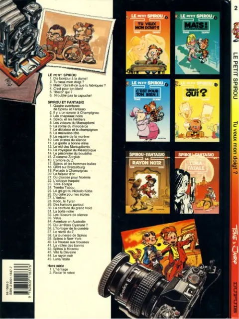Verso de l'album Le Petit Spirou Tome 2 Tu veux mon doigt ?