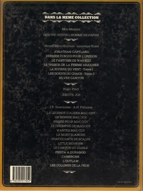Verso de l'album Quatre doigts - L'Homme de papier