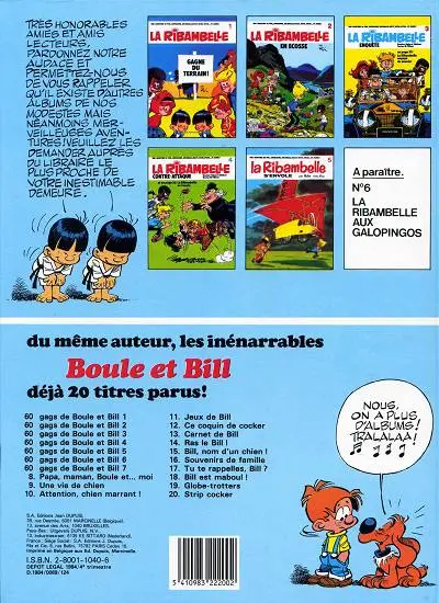 Verso de l'album La Ribambelle Tome 5 La Ribambelle s'envole