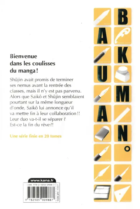 Verso de l'album Bakuman Tome 4 Téléphone et veille au soir