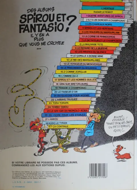 Verso de l'album Spirou et Fantasio Tome 9 Le repaire de la murène