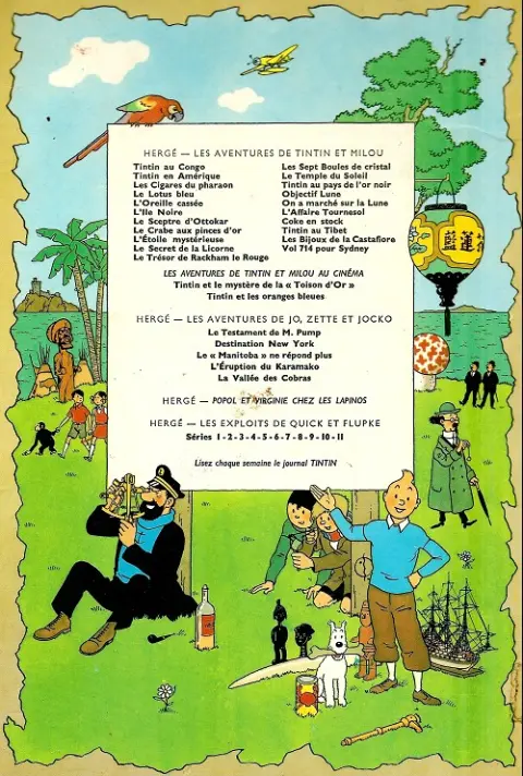 Verso de l'album Tintin Tome 6 L'oreille cassée