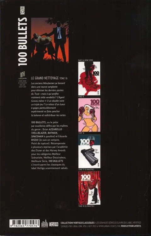 Verso de l'album 100 Bullets Tome 16 Le grand nettoyage
