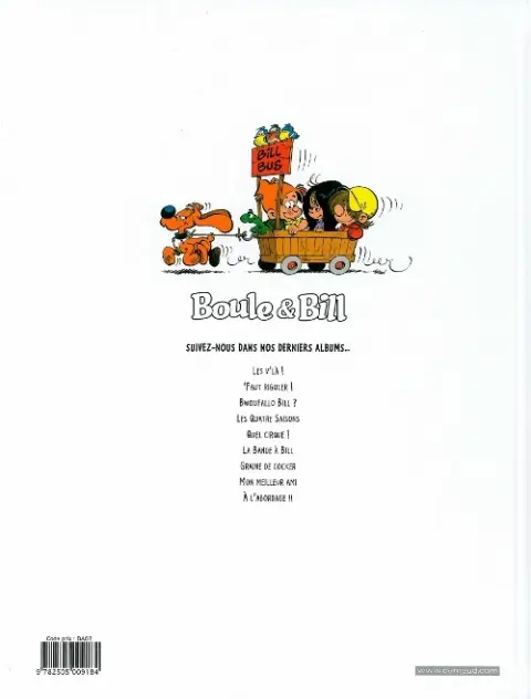 Verso de l'album Boule & Bill Tome 33 À l'abordage !!