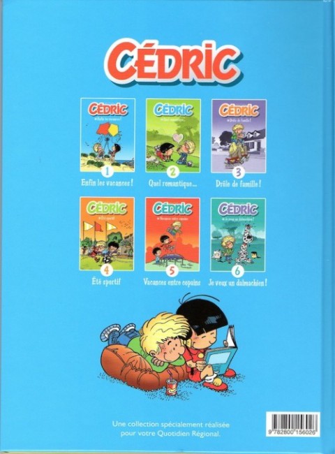 Verso de l'album Cédric Albums publicitaires Enfin les vacances !