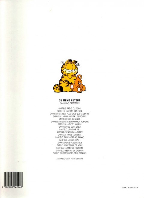 Verso de l'album Garfield Tome 18 Dort sur ses deux oreilles