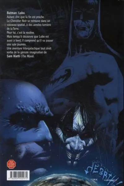 Verso de l'album Batman / Lobo Menace fatale