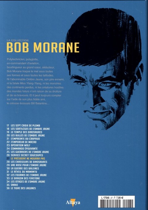 Verso de l'album Bob Morane La collection - Altaya Tome 27 Le président ne mourra pas