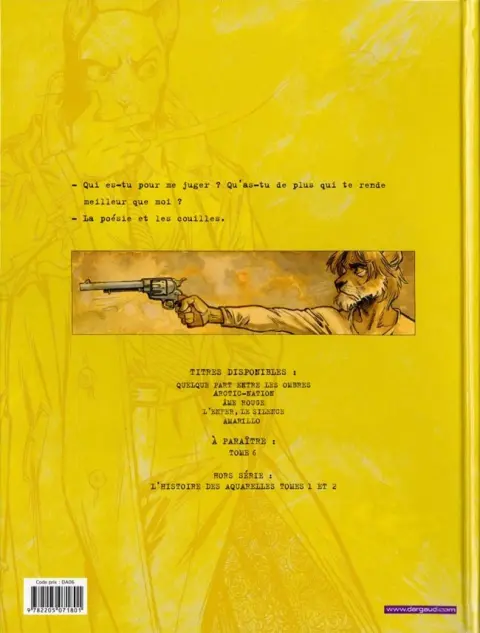 Verso de l'album Blacksad Tome 5 Amarillo