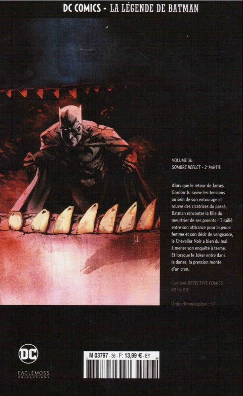 Verso de l'album DC Comics - La Légende de Batman Volume 36 SOMBRE REFLET 2 ème partie