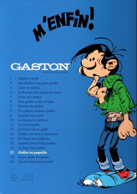 Verso de l'album Gaston Édition Collector (Télé 7 jours) Tome 17 Gaffes en pagaille