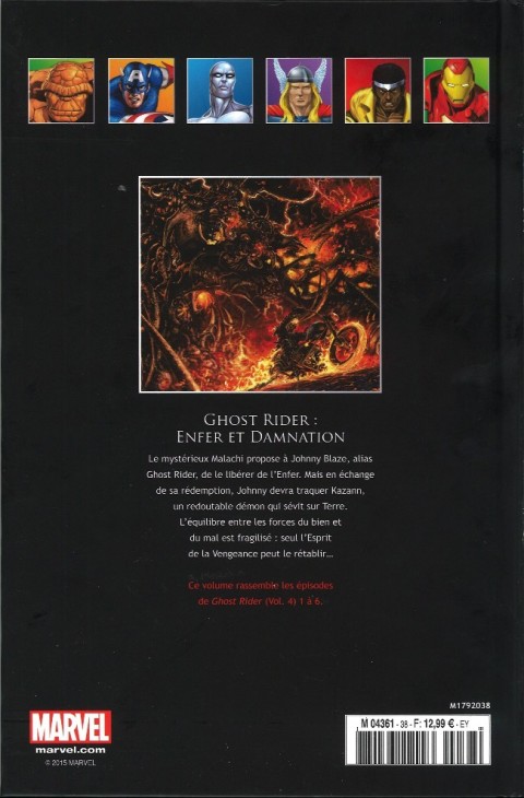 Verso de l'album Marvel Comics - La collection de référence Tome 38 Ghost Rider - Enfer et Damnation
