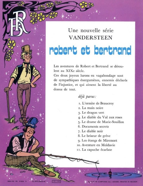 Verso de l'album Robert et Bertrand Tome 11 La capuche écarlate