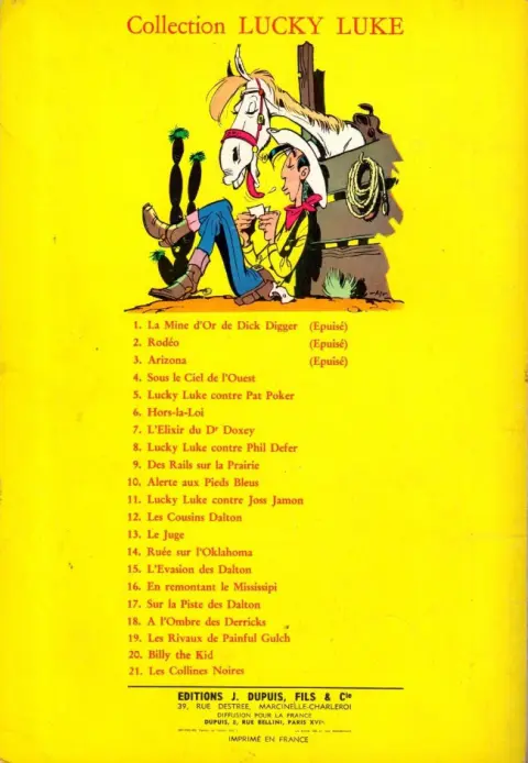 Verso de l'album Lucky Luke Tome 12 Les cousins Dalton