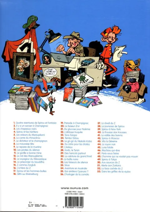 Verso de l'album Spirou et Fantasio Tome 36 L'horloger de la comète
