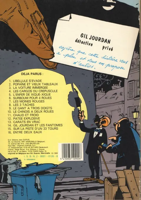 Verso de l'album Gil Jourdan Tome 13 Crats en vrac