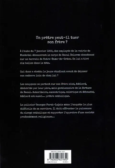 Verso de l'album L'affaire Delorme