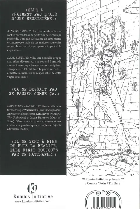 Verso de l'album Dark blue + Atmospherics