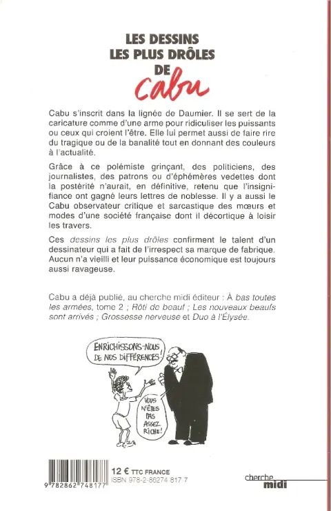 Verso de l'album Les dessins les plus drôles de Cabu