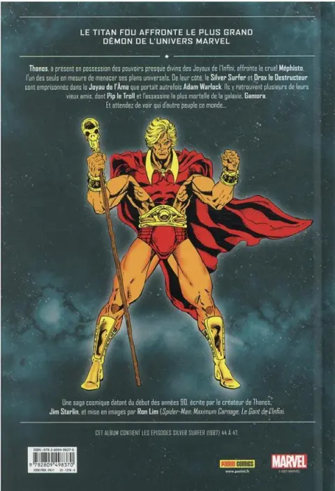 Verso de l'album Thanos vs Méphisto Révelation