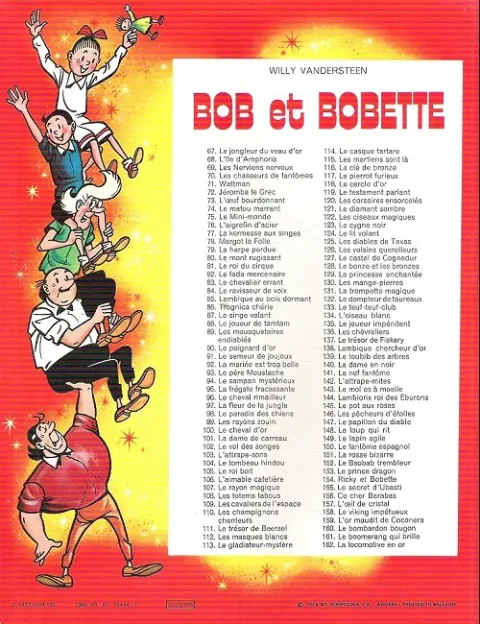 Verso de l'album Bob et Bobette Tome 132 Le dompteur de taureaux
