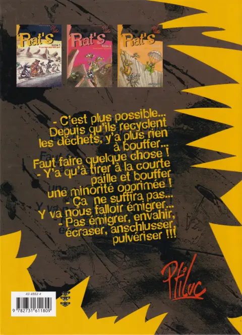 Verso de l'album Rat's Tome 1 En partance pour nulle part