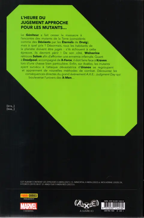 Verso de l'album Destiny of X Volume 09