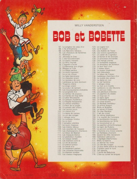 Verso de l'album Bob et Bobette Tome 67 le jongleur du veau d'or