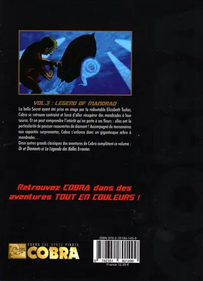 Verso de l'album Cobra - The Space Pirate Vol. 3 Legend of Mandrad