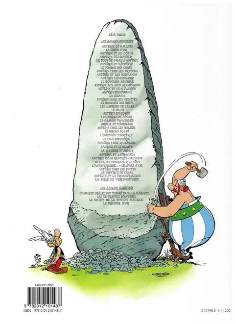 Verso de l'album Astérix Tome 16 Astérix chez les helvètes