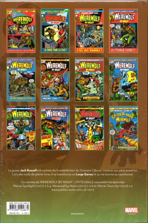 Verso de l'album Werewolf - L'intégrale 1 1971-1973