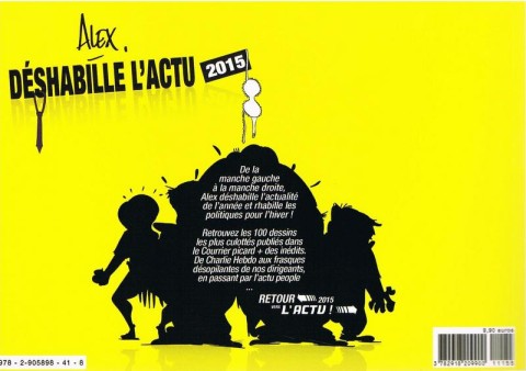 Verso de l'album Alex - Dessins de presse Alex, déshabille l'actu 2015