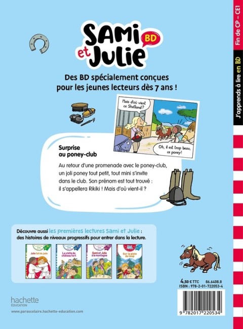 Verso de l'album Sami et Julie Surprise au poney-club
