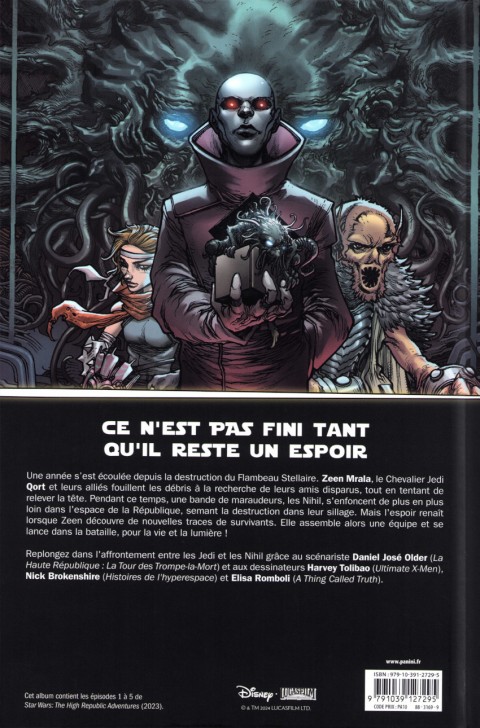 Verso de l'album Star Wars : La Haute République - Les aventures Tome 1 Maintenant ou jamais