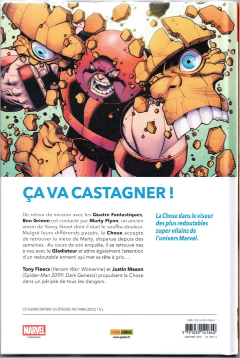 Verso de l'album La Chose - Le roi de Yancy Street