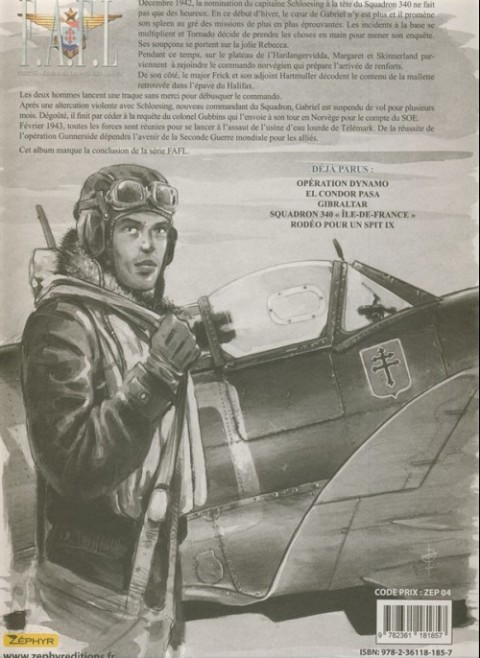 Verso de l'album F.A.F.L Forces Aériennes Françaises Libres Tome 6 La bataille de Télémark