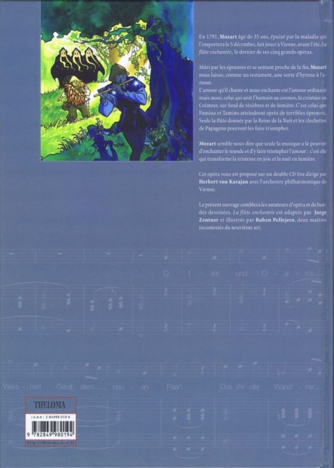 Verso de l'album La Flûte enchantée