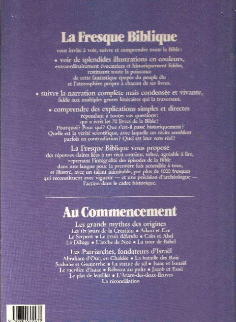 Verso de l'album La fresque biblique Tome 1 Au commencement