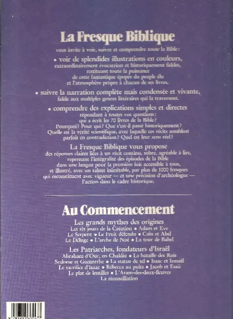 Verso de l'album La fresque biblique Tome 1 Au commencement